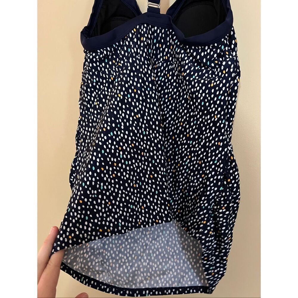 Isabel Maternity By Ingrid & Isabel Blue Polkadot Swimsuit Top Woman’s Size Medi - Picture 5 of 8